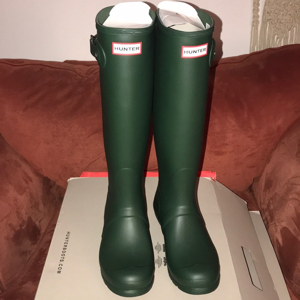 Hunter Tall Matte Green Boots